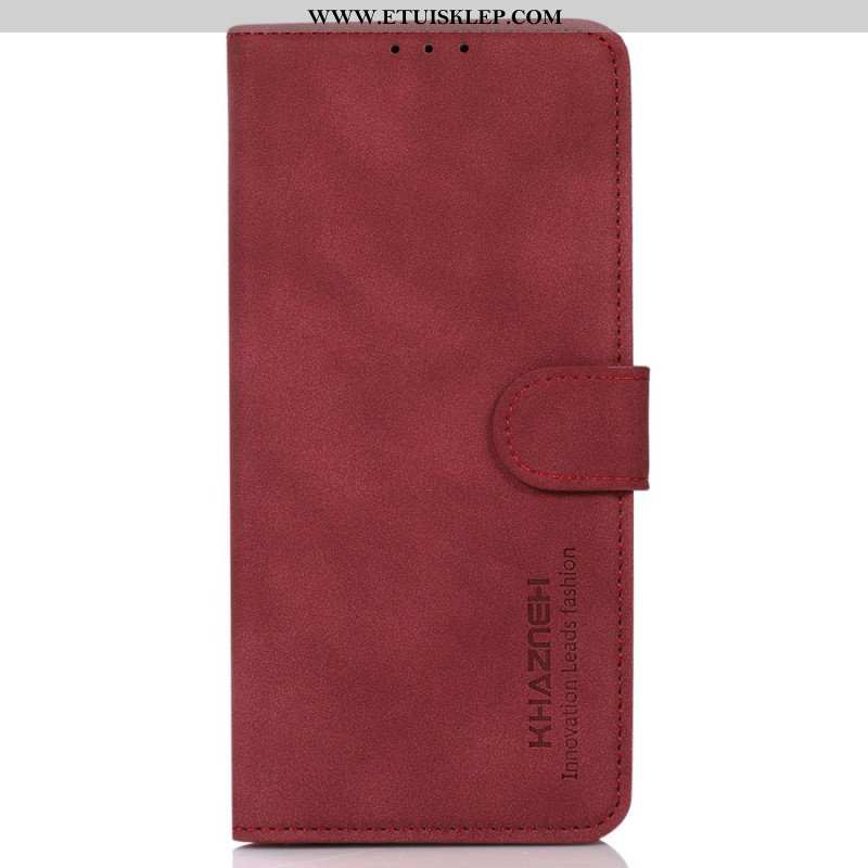 Etui Folio do iPhone 14 Modny Efekt Skóry Khazneh